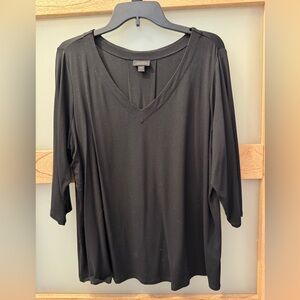 J. Jill Classic Black V-Neck Tee